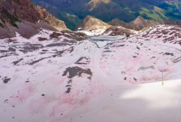 снег, гора, италия, альпы, розовый, цвет