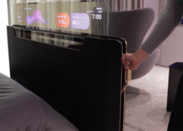 LG Display прототип прозрачный телевизор изножье кровать