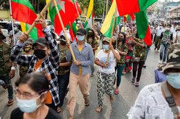 янгон мьянма протест