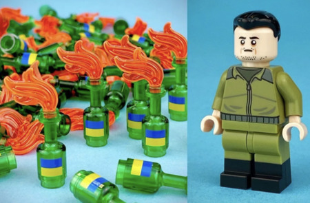 LEGO фігурка зеленський коктейль молотова