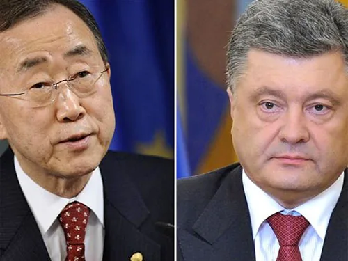 По телефону Порошенко и Пан Ги Мун обсудили размещение миротворцев, освобождение Савченко и выполнение Минских соглашений