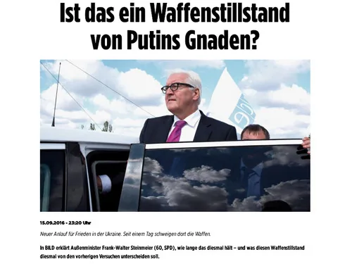 "До настання миру в Україні ще дуже далеко" - Bild. Голова МЗС Німеччини Штайнмаєр