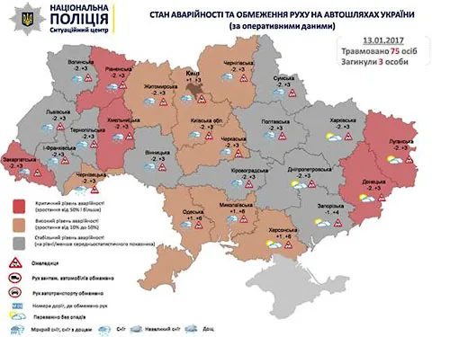 Синоптики прогнозують мокрий сніг і ожеледь - через негоду на дорогах загинули 3 людини, травмовано 75